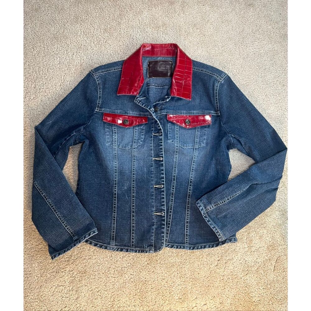Brighton Limited Edition Denim Jacket Leather Trim Handbag Design Size L
